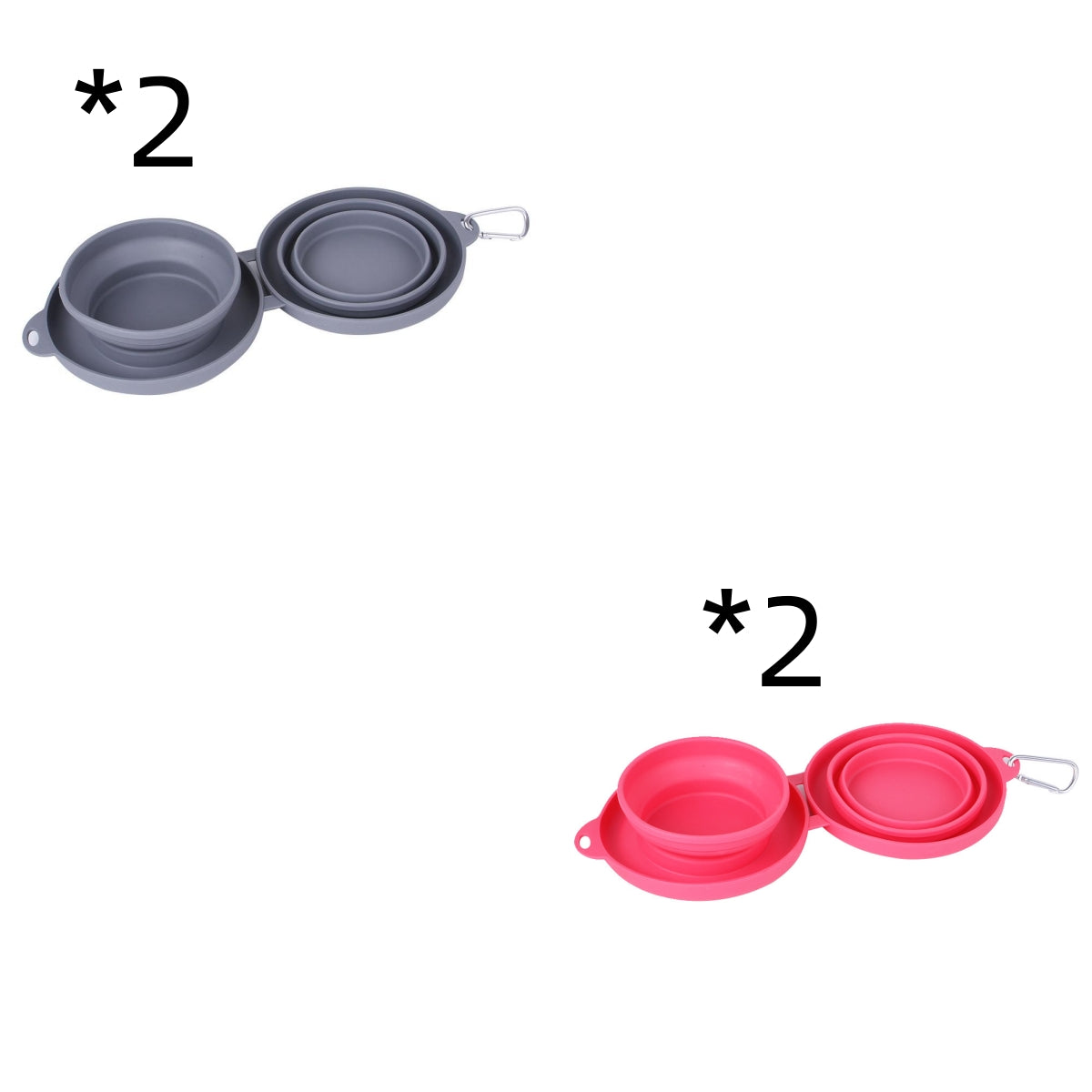 Foldable Travel Pet Bowl | Portable Double Bowl for Dogs & Cats