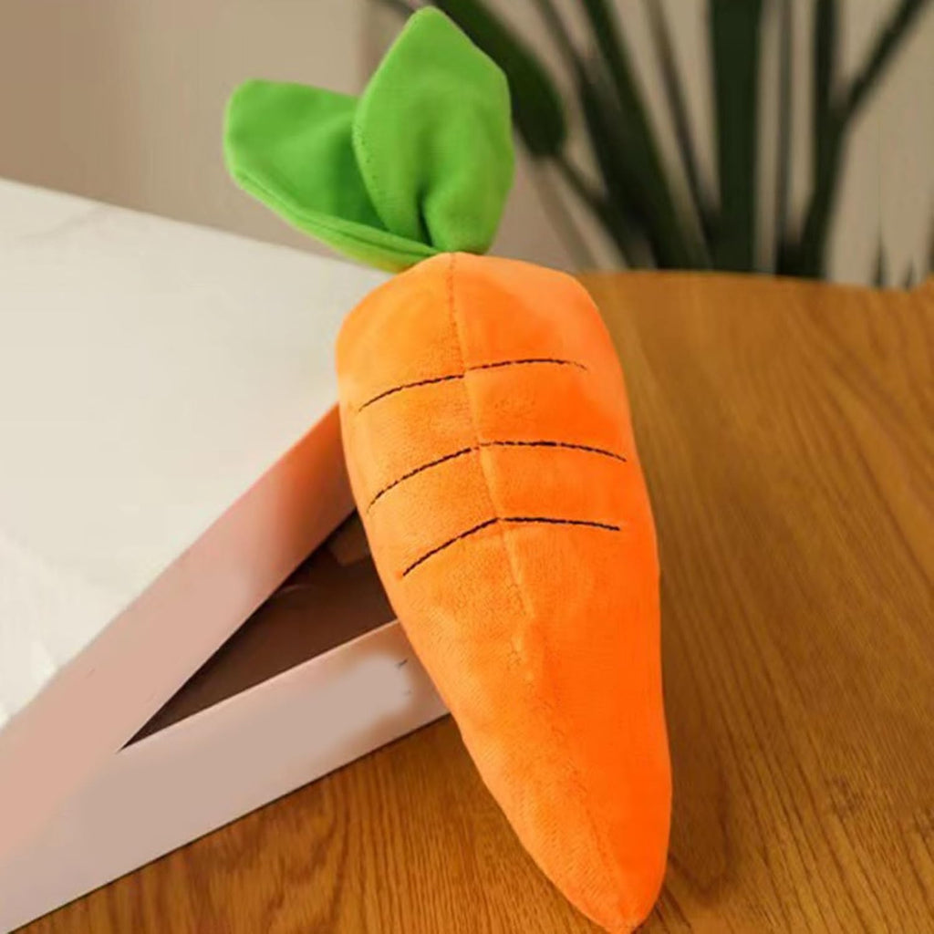 Cute Carrot With Soft Squeaker Carrot Shape Pet Plush Toy With Sound Bite-Resistant Soft Comfortable Dog Toy