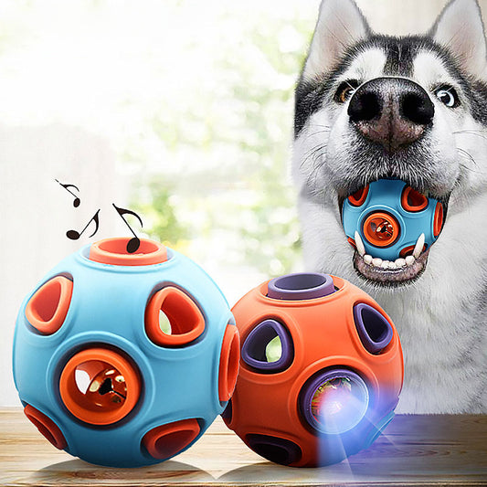 LED Light-Up Dog Ball Toy | Squeaky Glow Ball for Outdoor Play