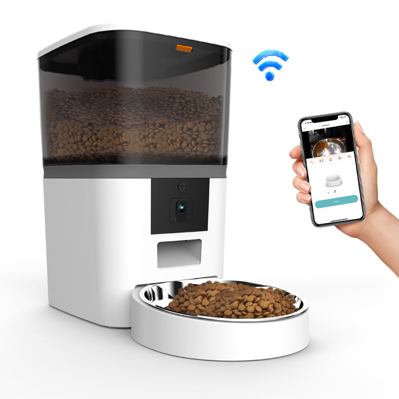Smart Automatic Pet Feeder with Camera | WiFi App-Controlled Dog & Cat Food Dispenser with Video Monitoring