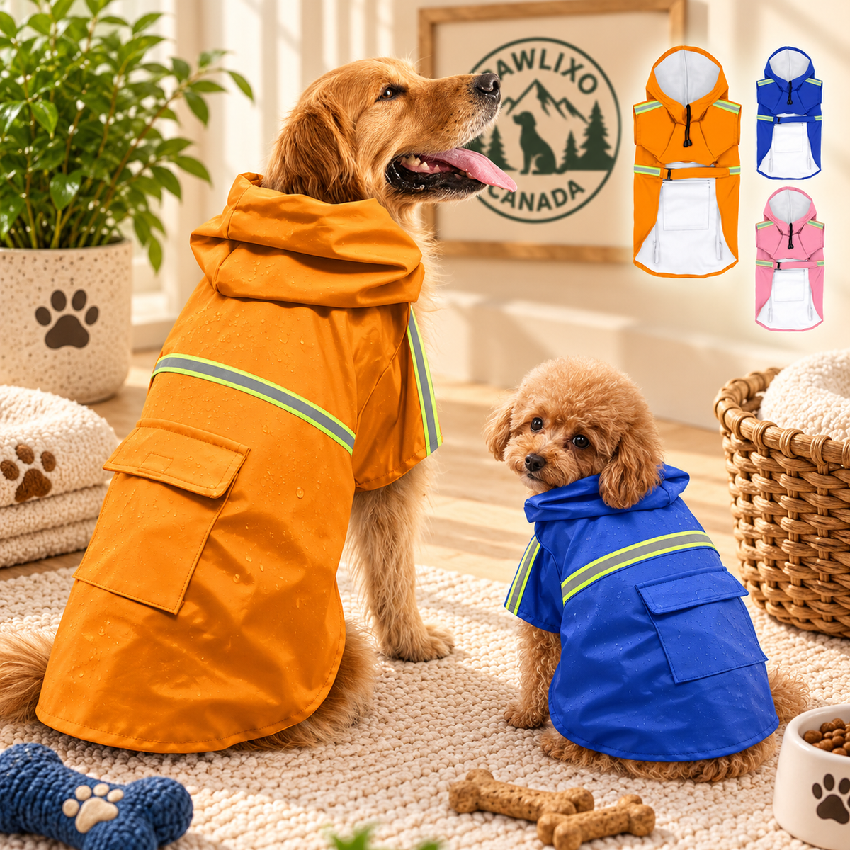 Pawlixo Waterproof Reflective Dog Raincoat | Safety Rain Jacket