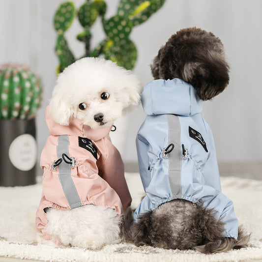 Full-Cover Waterproof Dog Raincoat | Hooded Outdoor Rain Jacket