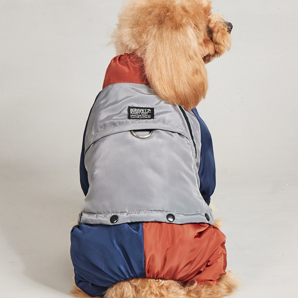 Pet Winter Colour Matching Cotton-padded Clothes Dog Medium Large Dog Warm And Comfortable