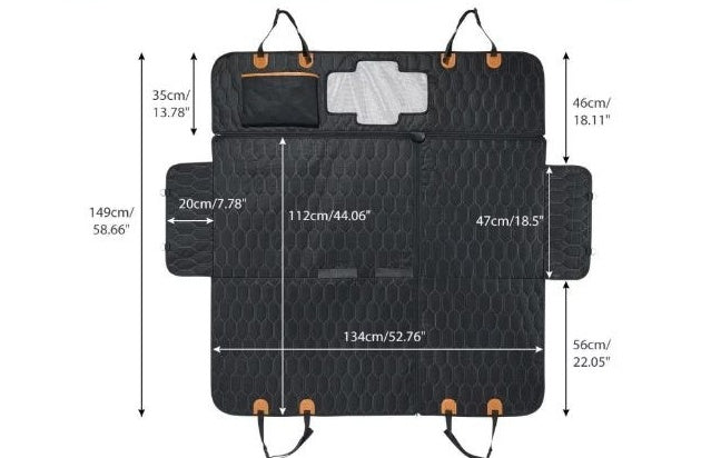 3-in-1 Washable Pet Car Travel Mat | Dog & Cat Seat Cover