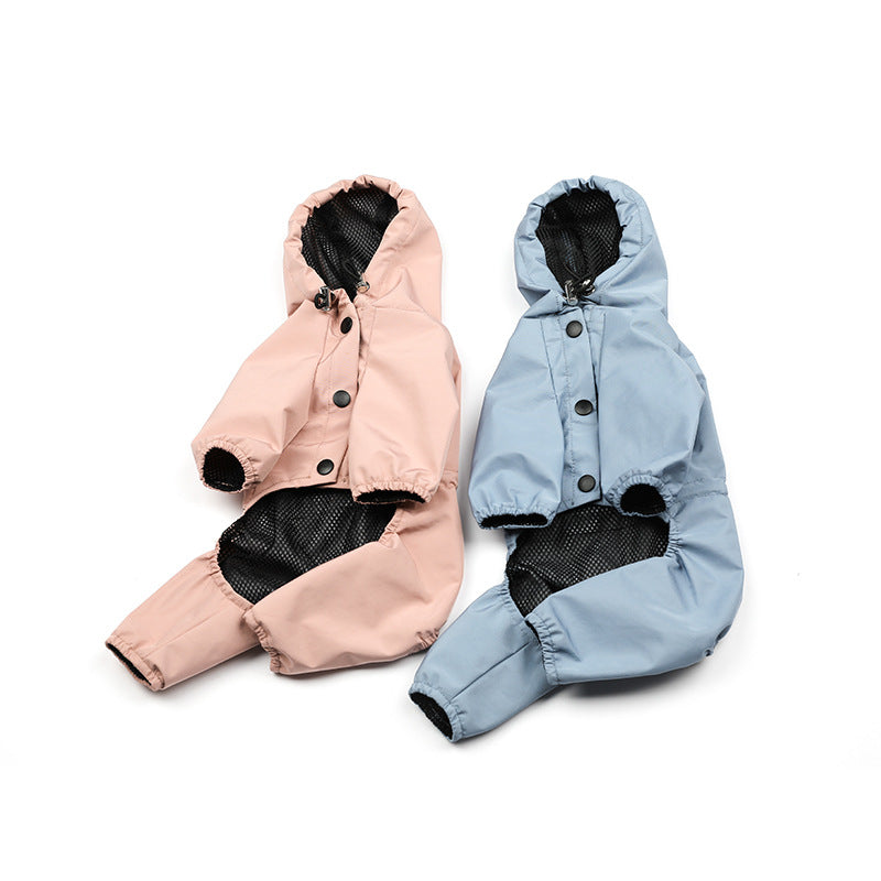 Full-Cover Waterproof Dog Raincoat | Hooded Outdoor Rain Jacket