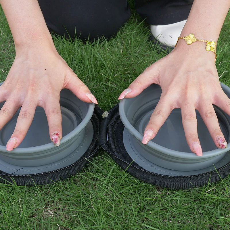 Outdoor Foldable Pet Bowl Set | Travel Feeding & Water Dish