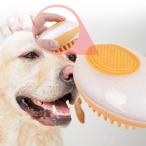 2-in-1 Pet Bath Brush & Massage Comb | Silicone Grooming Tool
