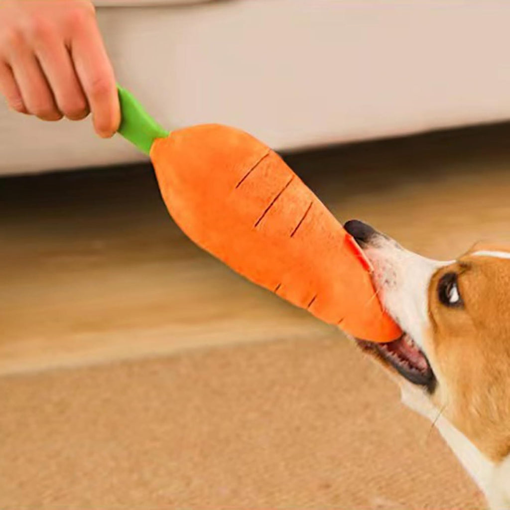 Cute Carrot With Soft Squeaker Carrot Shape Pet Plush Toy With Sound Bite-Resistant Soft Comfortable Dog Toy