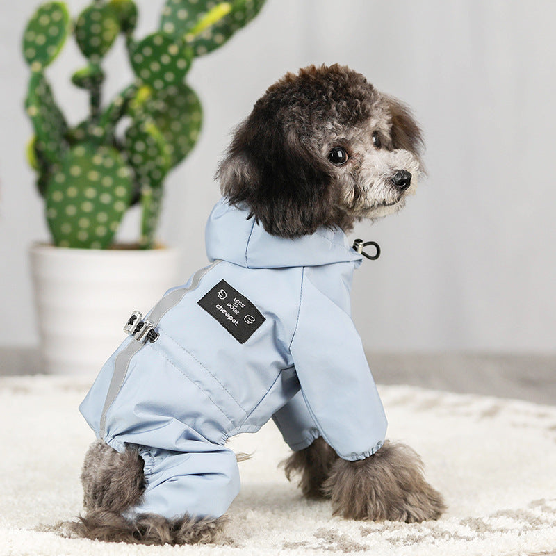 Full-Cover Waterproof Dog Raincoat | Hooded Outdoor Rain Jacket