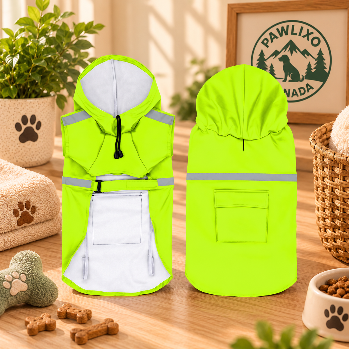 Pawlixo Waterproof Reflective Dog Raincoat | Safety Rain Jacket