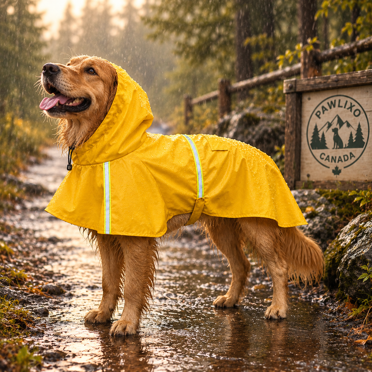 Pawlixo Waterproof Reflective Dog Raincoat | Safety Rain Jacket