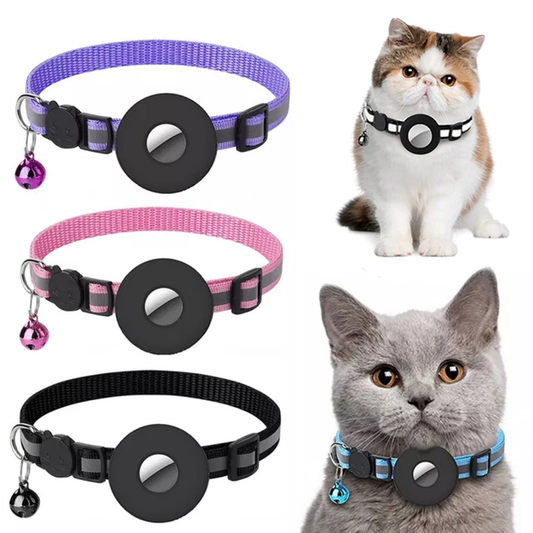 Reflective Dog Collar with AirTag Holder | Waterproof Safety Collar