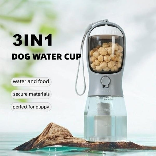 3-in-1 Adventure Pet Travel Bottle | Water, Food & Waste Bag