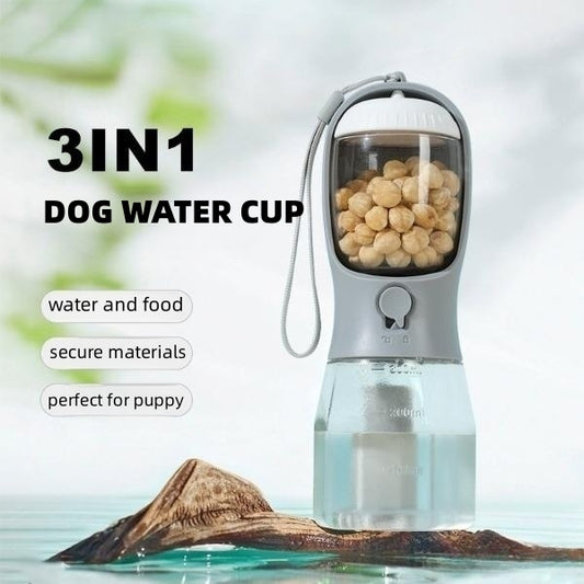 3-in-1 Adventure Pet Travel Bottle | Water, Food & Waste Bag