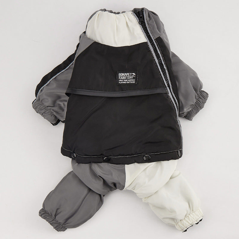 Pet Winter Colour Matching Cotton-padded Clothes Dog Medium Large Dog Warm And Comfortable