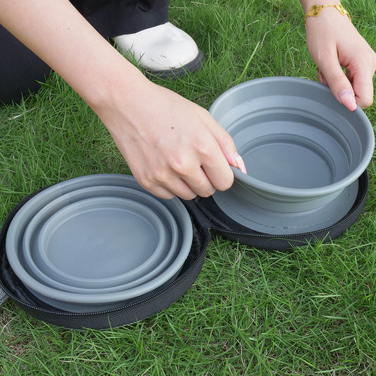 Outdoor Foldable Pet Bowl Set | Travel Feeding & Water Dish