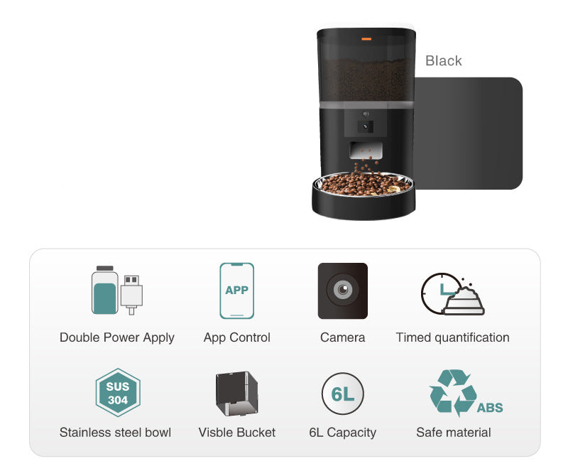 Smart Automatic Pet Feeder with Camera | WiFi App-Controlled Dog & Cat Food Dispenser with Video Monitoring